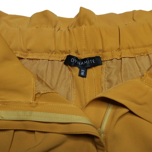 Dynamite Women's Paper Bag Short in Mustard Yellow, size Small - Picture 5 of 10